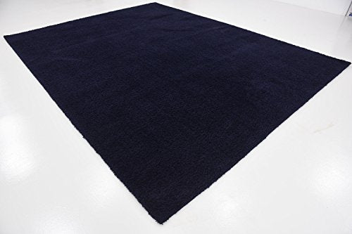 Unique Loom Serenity Solid Shag Collection Super Soft Micro Polyester Midnight Blue Area Rug (9' 0 x 12' 0)