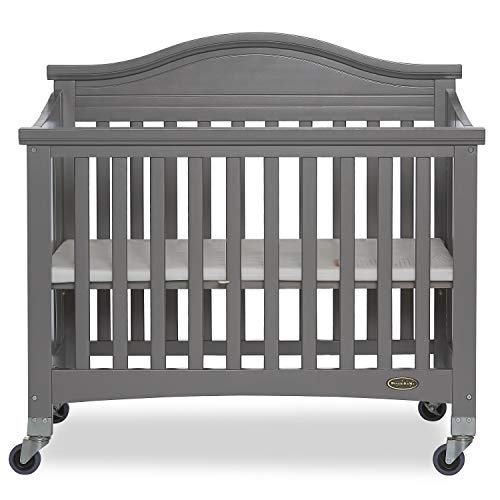 Dream On Me Venice Folding Portable Crib, Storm Grey