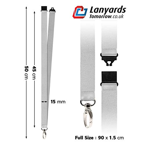 100x Personalized Lanyard by Lanyards Tomorrow | Full-Colour Dye Sublimation Design Your OWN Customized Neck Straps ADD Logo and Text - with Breakaway and Metal Clip 15mm 1.5cm Width