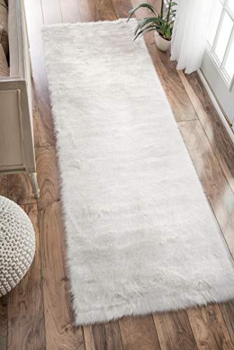 nuLOOM Cloud Faux Sheepskin Soft & Plush Shag Area Rug, 5' x 7', Ivory