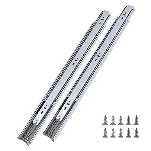 10 Pairs 20 inch Soft Close 3 Folds Full Extension Drawer Slides, Ball Bearing Side Mount Drawer Slides; Zinc Plated-Cold Rolled Steel