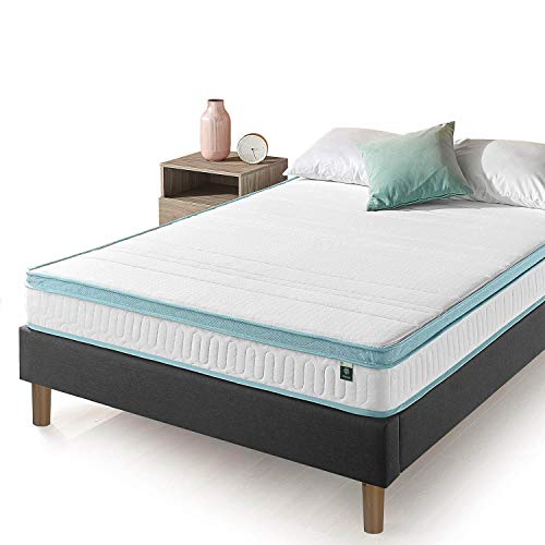 Zinus 8 Inch Mint Green Memory Foam Hybrid Spring Mattress, Twin