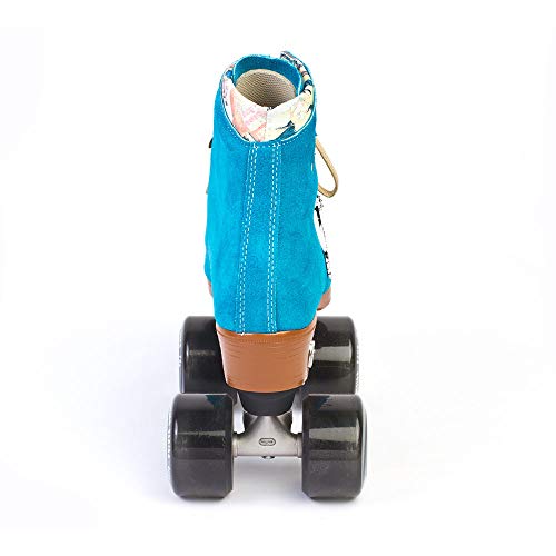 Moxi Skates - Lolly - Fashionable Womens Quad Roller Skate | Pool Blue | Size 4