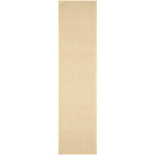 Safavieh Natural Fiber Collection NF443A Border Sisal Runner, 2'6" x 18' , Maize / Wheat