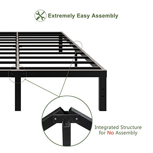 14 Inch Reinforced Steel Platform Bed Frame Mattress Cover Foundation Edges No Box Spring Needed Easy Assembly Noise Free King