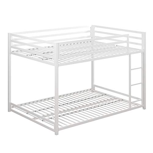 DHP Miles Metal Bunk Bed, White, Full over Full