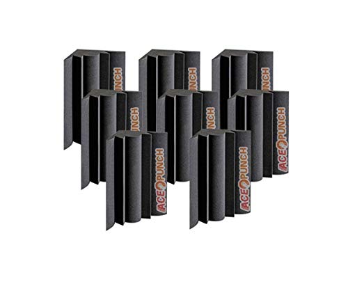 Acepunch 8 Pack Black Bass Trap Acoustic Foam Panel DIY Design Studio Soundproofing Wall Tiles Sound Insulation 11.8" x 11.8" x 19.6" AP1036