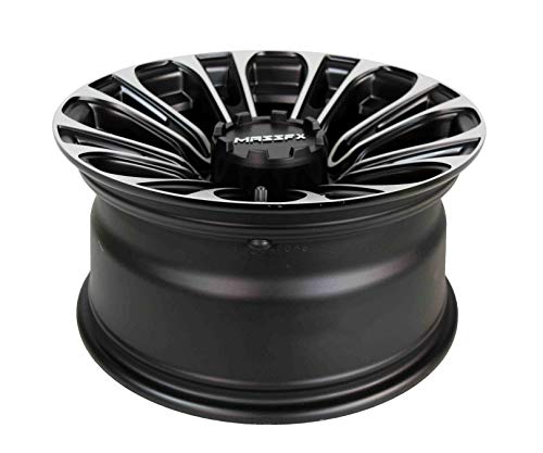 14 inch MASSFX QUAKE 14x7 4/156 4+3 ATV UTV Rims Machined Black Finish fits Polaris RZR - 4 Pack Wheels with Lug Nuts