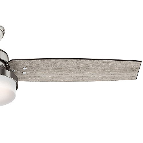 Hunter Fan Company 59157 52" Sentinel Ceiling Fan With Light With Handheld Remote, Brushed Nickel