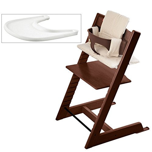 Stokke Tripp Trapp High Chair, Baby Set - Aqua Blue, White Tray & Cushion - Aqua Star