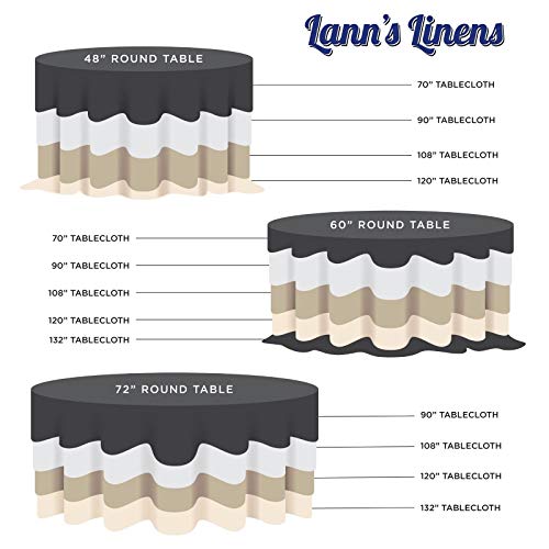 Lann's Linens - 10 Premium 120" Round Tablecloths for Wedding/Banquet/Restaurant - Polyester Fabric Table Cloths - White
