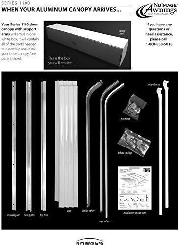1100 Series Aluminum Door Canopy with Support Arms