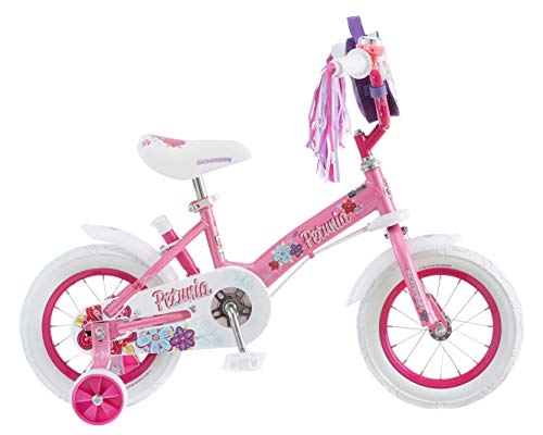 Schwinn Petunia Steerable Kids Bike, Girls Beginner Bicycle, 12-Inch Wheels, Training Wheels, Easily Removed Parent Push Handle with Water Bottle Holder, Pink