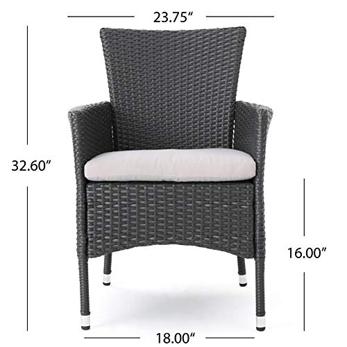 Great Deal Furniture Clementine Outdoor Wicker Dining Chairs (Set of 2)