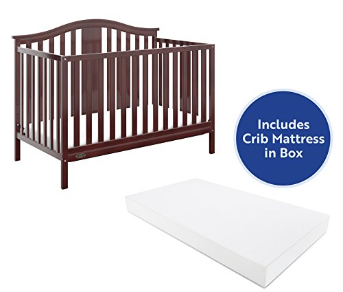 Graco Solano 4in1 Convertible Crib With Mattress, Espresso, Converts to Toddler Bed/Full Bed