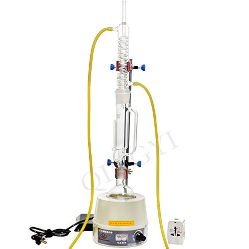 10Pcs Laboratory Soxhlet Extractor 250-1000ml Glass Serpentine Fat Extractor with Electric Heating Mantle Graham Condenser Glass Extraction Device Glassware Distilling Apparatus (500ml)
