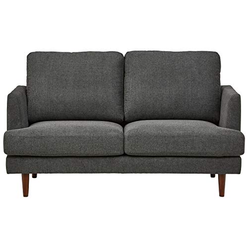 Rivet Goodwin Modern Loveseat Sofa, 61.8"W, Charcoal Grey