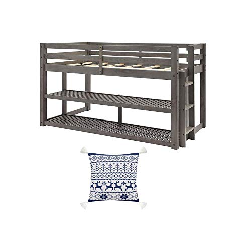 Better Homes and Gardens Greer Twin Loft Storage Bed with Spacious Storage Shelve (Twin, Slate)