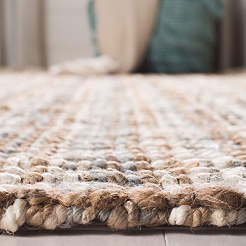 Safavieh Natural Fiber Collection NF447K Handmade Chunky Textured Premium Jute 0.75-inch Thick Area Rug, 5' x 8', Grey