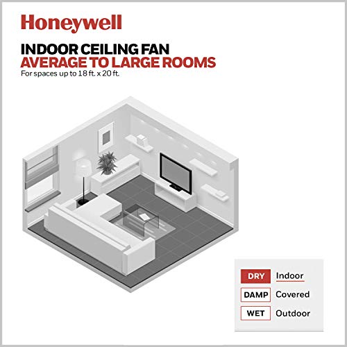 Honeywell Ceiling Fans 50604-01 Eamon Ceiling Fan, 52", Brushed Nickel