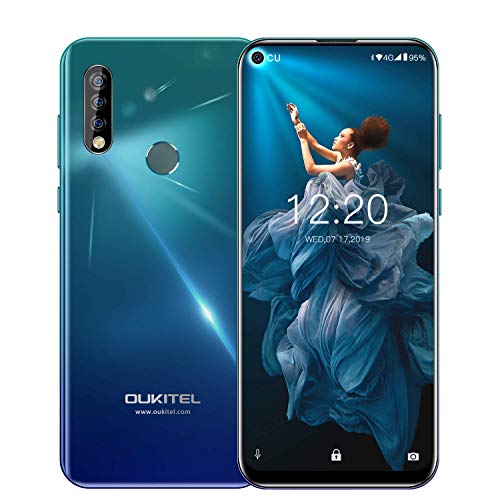 【6.35 Inch Punch-Hole Screen】 Unlocked Cell Phones OUKITEL C17 PRO Dual SIM 4G Smartphone Android 9.0 4GB RAM 64GB ROM Triple Cameras 13MP + 5MP + 2MP 3900mAh Battery- Twilight