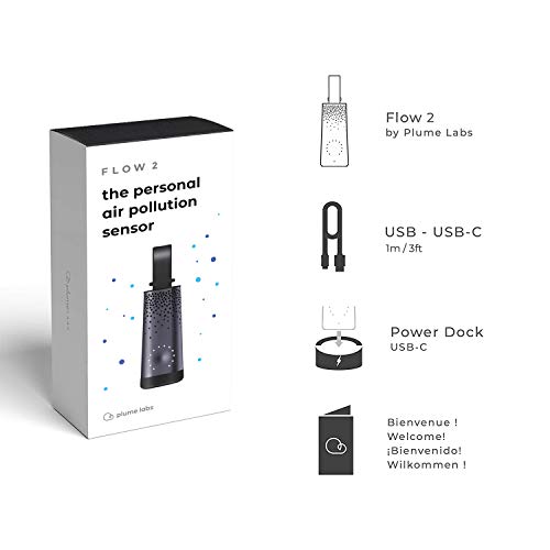 Flow 2 - The Personal Air Quality Sensor by Plume Labs - Reduce Your Exposure to Indoor and Outdoor Pollution (PM1 - PM2,5 - PM10, VOC, N02)