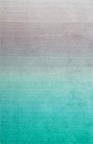 nuLOOM Ariel Ombre Shag Rug, 8' Square, Turquoise