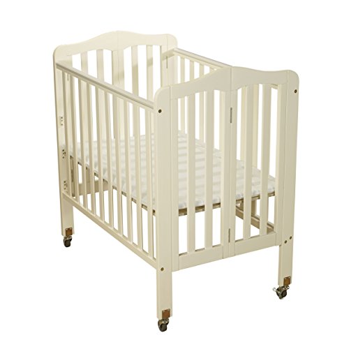 Big Oshi Angela 3 Position Portable Adjustable Crib Foldable & Space Saving Baby Crib - French White