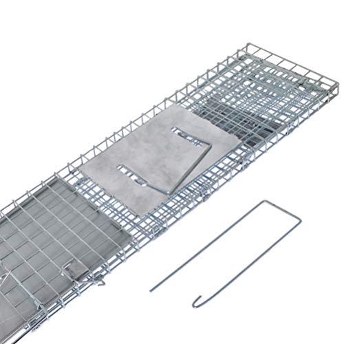 labworkauto Collapsible Humane Live Animal Cage Trap 24" x 8" x 7" for Rabbits Groundhog Stray Cat Squirrel Raccoon Mole Gopher Chicken Opossum Skunk Chipmunks