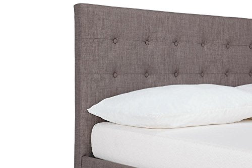 DHP Cambridge Bed with Storage, Queen Size Frame, Upholstered, Gray Velvet