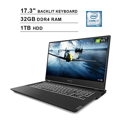 Lenovo Legion Y540 17.3 Inch FHD 1080P Gaming Laptop, Intel 6-Core i7-9750H up to 4.5 GHz, GeForce GTX 1660 Ti 6GB, 32GB RAM, 1TB HDD, Bluetooth, WiFi, HDMI, Backlit KB, Windows 10