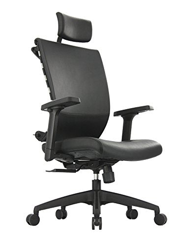 ApexDesk SK Series Ergonomic High-Back Office Chair with Adjustable Seat Height, Backrest and Armrest (PU Leather - Black)