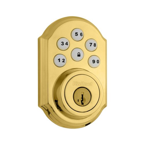 Kwikset 910 Door Lock for U.S., 910TRL ZW L03 SMT (Lifetime Polished Brass), by Kwikset, Cert ID: ZC08-15060007