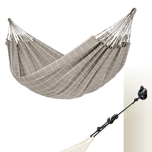 LA SIESTA Brisa Almond - Weather-Resistant Double Classic Hammock with CasaMount Multipurpose Suspension