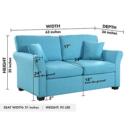 Divano Roma Furniture Classic Sofas, Blue