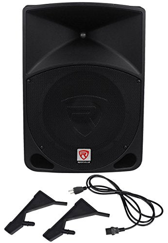 (2) Rockville RPG12 12" Powered PA Speakers+Active 15" Subwoofer+Stands+Cables