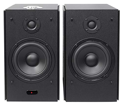 (2) Rockville HD5B 5" 150w RMS Powered Bluetooth Bookshelf Home Theater Speakers