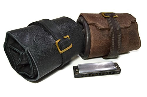 Pinegrove Leather Harmonica Belt & Case (Dark Brown)