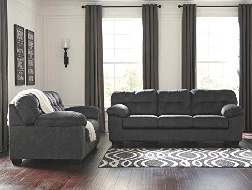 Signature Design by Ashley - Accrington Contemporary Upholstered Sofa, Dark Gray