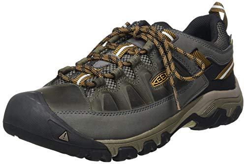 KEEN Men's Targhee 3 Low Height Waterproof Hiking Shoe, Black Olive/Golden Brown, 10.5