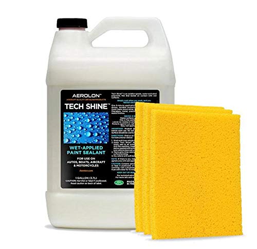 Aerolon - Tech Shine - Fast Wet-Applied Coating - Polymeric Car Wax - Top Coat Polish and Sealer - One 5-Mins Application to Hydrophobic Shine and Protect All Exterior Car Surfaces - 1 Gallon Jug