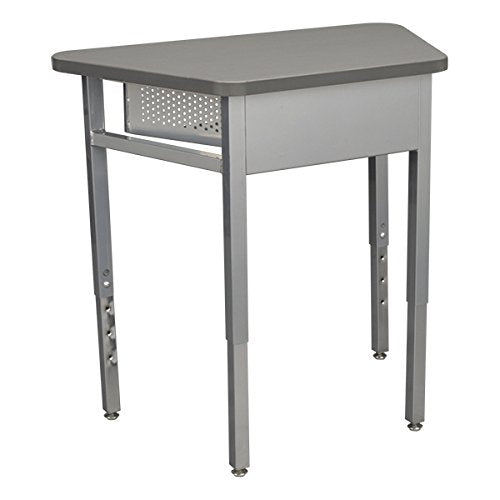 Learniture Trapezoid Collaborative Desk with Perforated Metal Book Box, Cosmic Strandz, LNT-INM1036BBCS (Pack of 2)