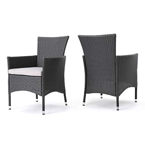 Great Deal Furniture Clementine Outdoor Wicker Dining Chairs (Set of 2)