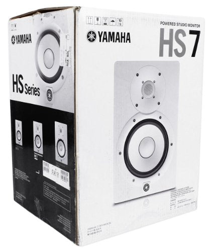 (2) Yamaha HS7 W 6.5" Inch Active/Powered Studio Monitors