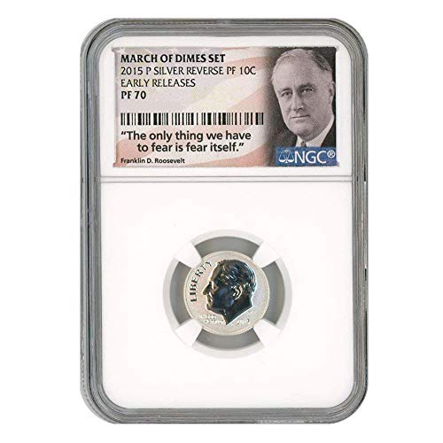 2015 P March of Dimes Reverse Proof Roosevelt Dime .10 PF70 NGC Early Release