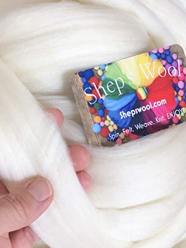 Shep's Natural White Merino Wool Top Roving Fiber Spinning, Felting Crafts USA (8lb)