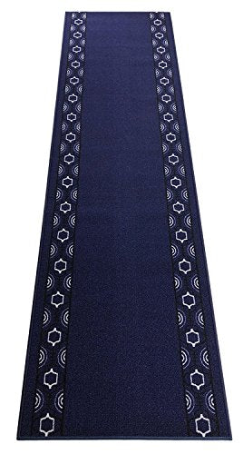 RugStylesOnline Custom Runner Trellis Border Roll Runner 26 Inch Wide x Your Length Size Choice Slip Skid Resistant Rubber Back (Royal Blue, 33 ft x 26 in)