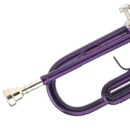 Mendini MTT-PL Purple Lacquer Brass Bb Trumpet + Tuner, Case, Stand, Mouthpiece, Pocketbook & More - MTT-PL+SD+PB+92D