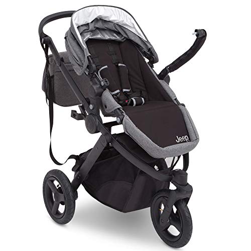 Jogging Stroller | All Terrain Baby Jogger | Sport Utility | JPMA Safety Certified | J is for Jeep Brand | Grey on Black Frame