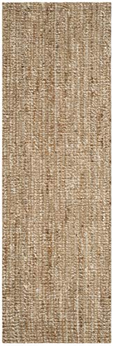 Safavieh Natural Fiber Collection NF447N Handmade Chunky Textured Premium Jute 0.75-inch Thick Runner, 2' x 18' , Ivory